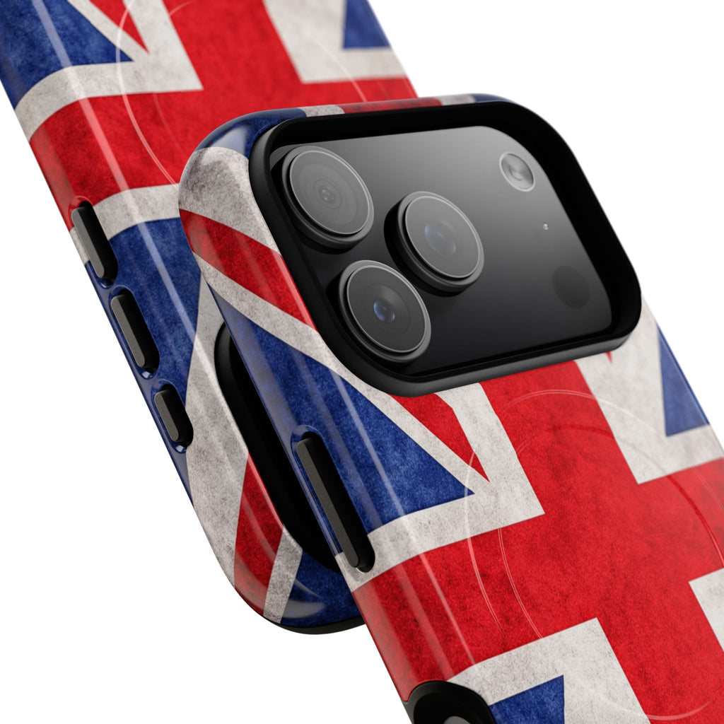 Slank MagSafe Hoesje met Britse Vlag | Ultra-Sterk Beschermend Ontwerp