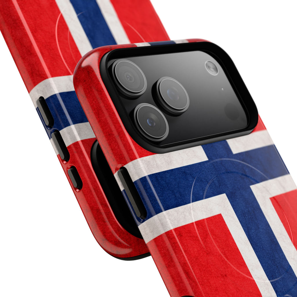 Noorse Vlag Slimme MagSafe Hoes | Ultra-Sterk Beschermend Ontwerp