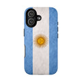 Matte Argentine flag MagSafe iPhone 14 case with slim protective design.