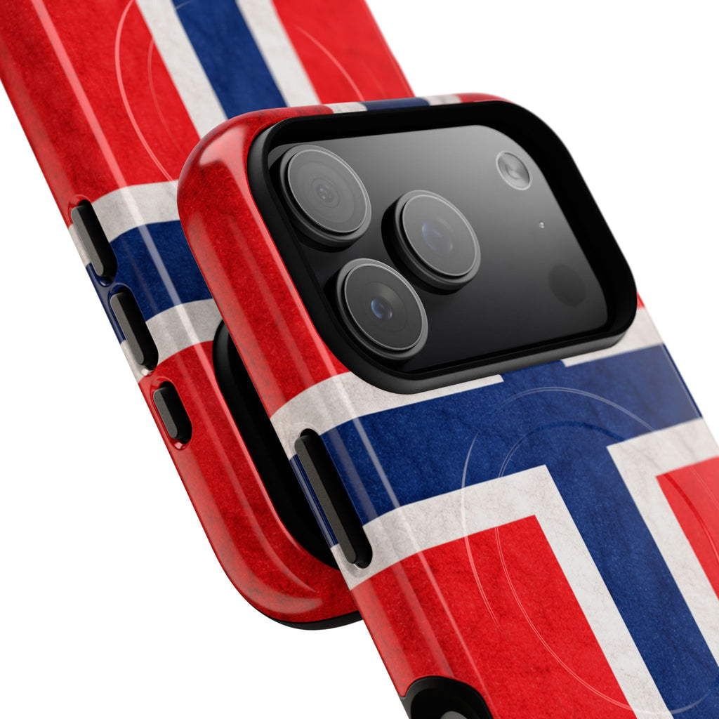 Noorse Vlag Slimme MagSafe Hoes | Ultra-Sterk Beschermend Ontwerp