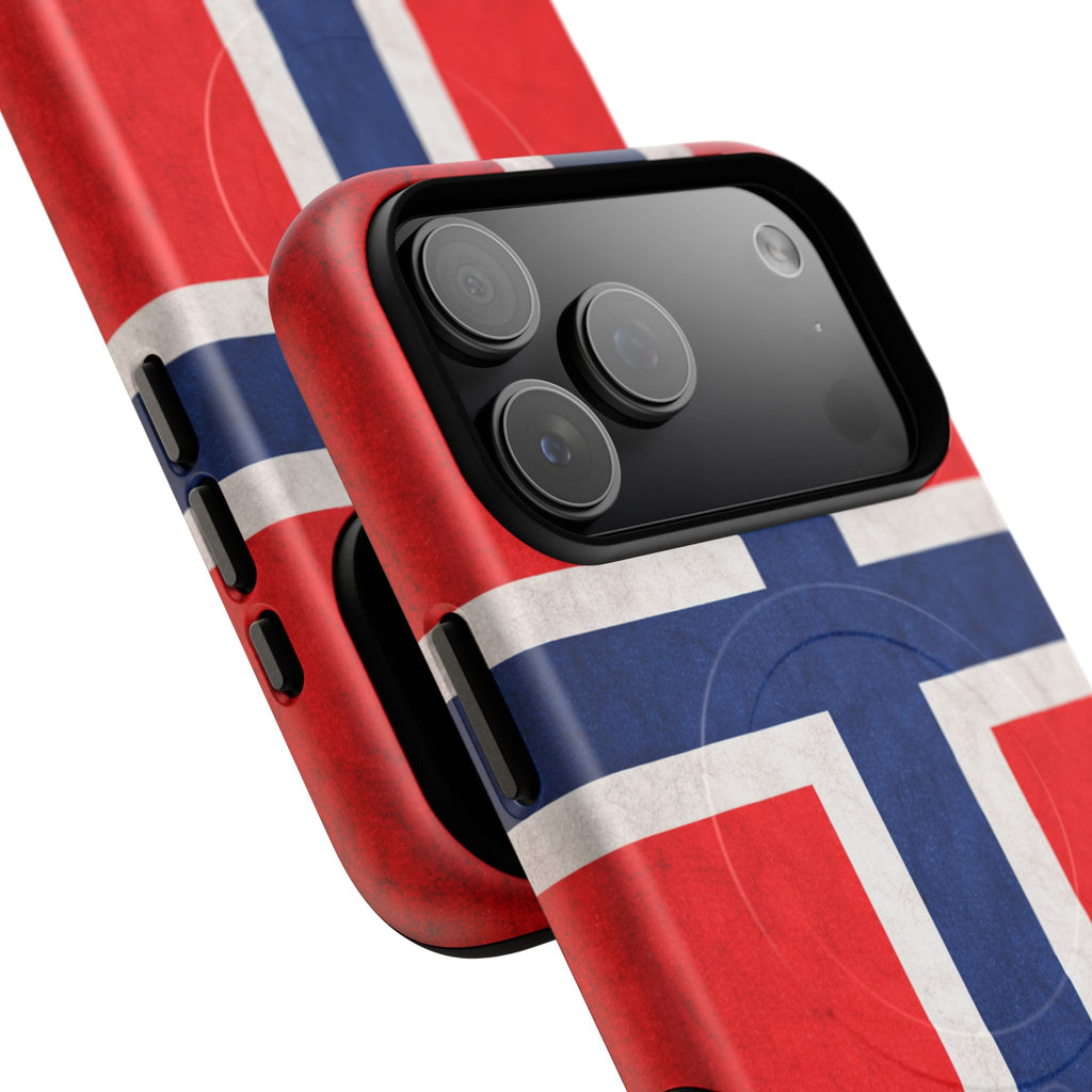 Noorse Vlag Slimme MagSafe Hoes | Ultra-Sterk Beschermend Ontwerp