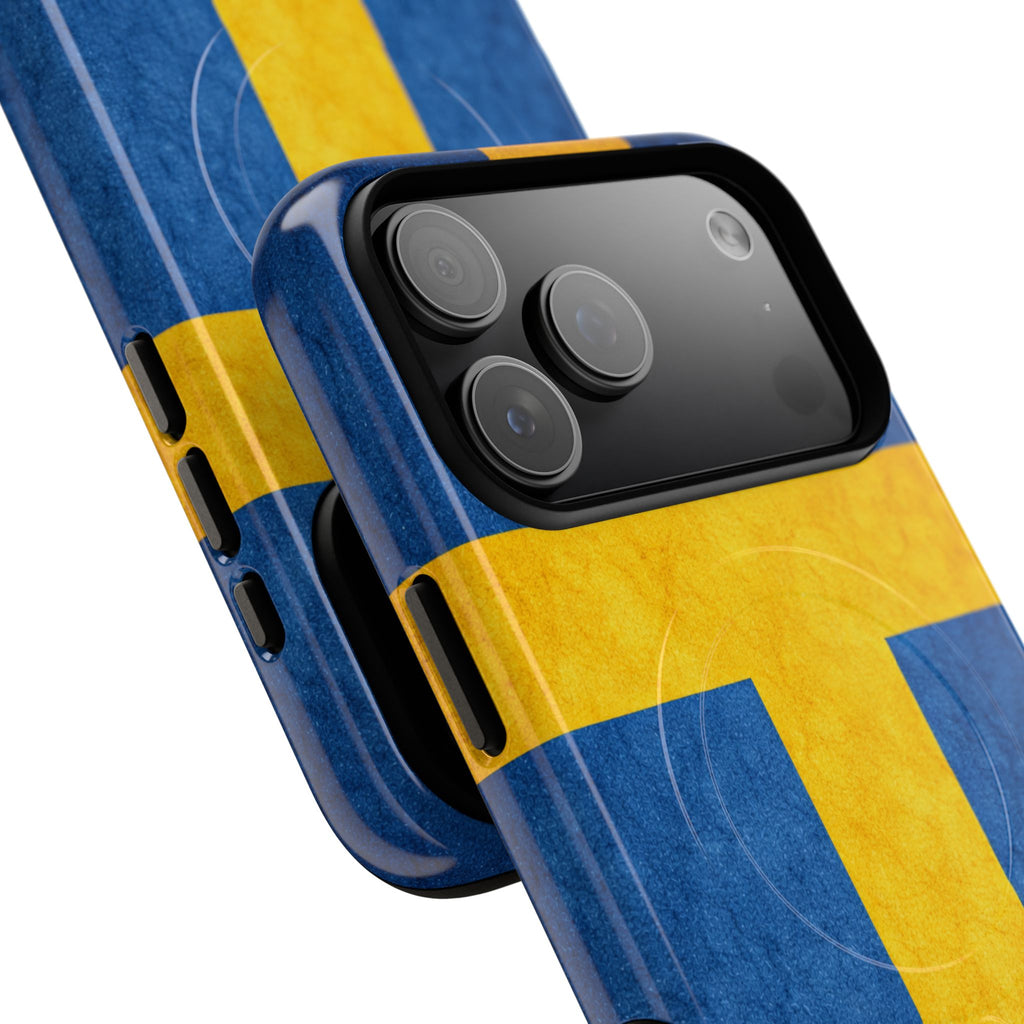 Zweeds Vlag Slank MagSafe Hoesje | Ultra-Sterk Beschermend Ontwerp