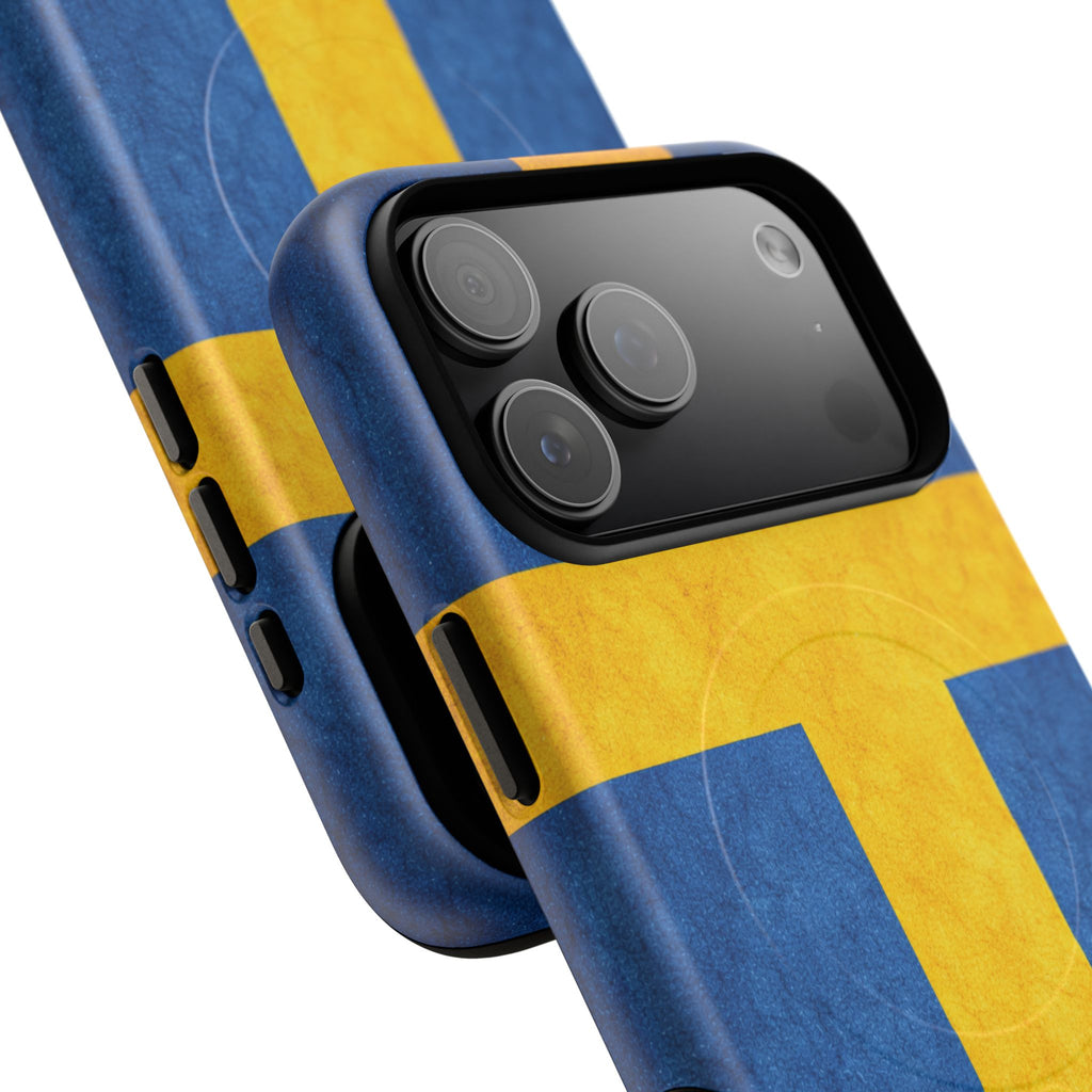 Zweeds Vlag Slank MagSafe Hoesje | Ultra-Sterk Beschermend Ontwerp