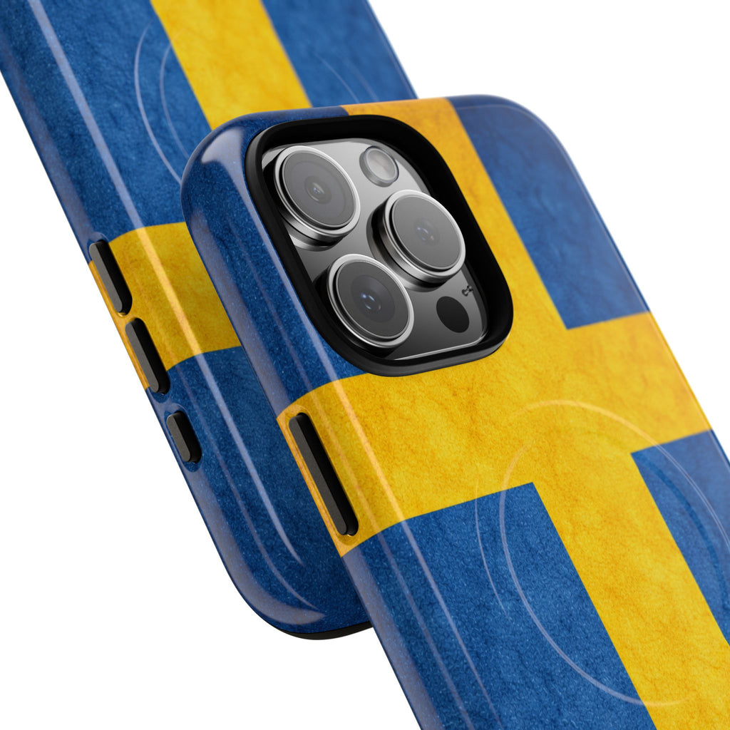 Zweeds Vlag Slank MagSafe Hoesje | Ultra-Sterk Beschermend Ontwerp