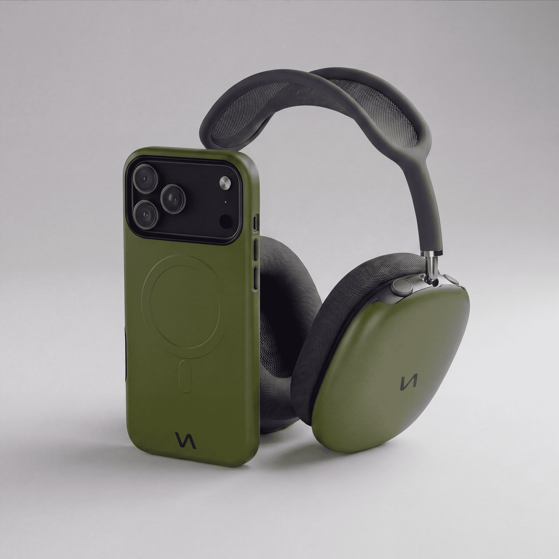 Olive Green MagSafe Bundle – iPhone Case & AirPods Max | VitaAurea