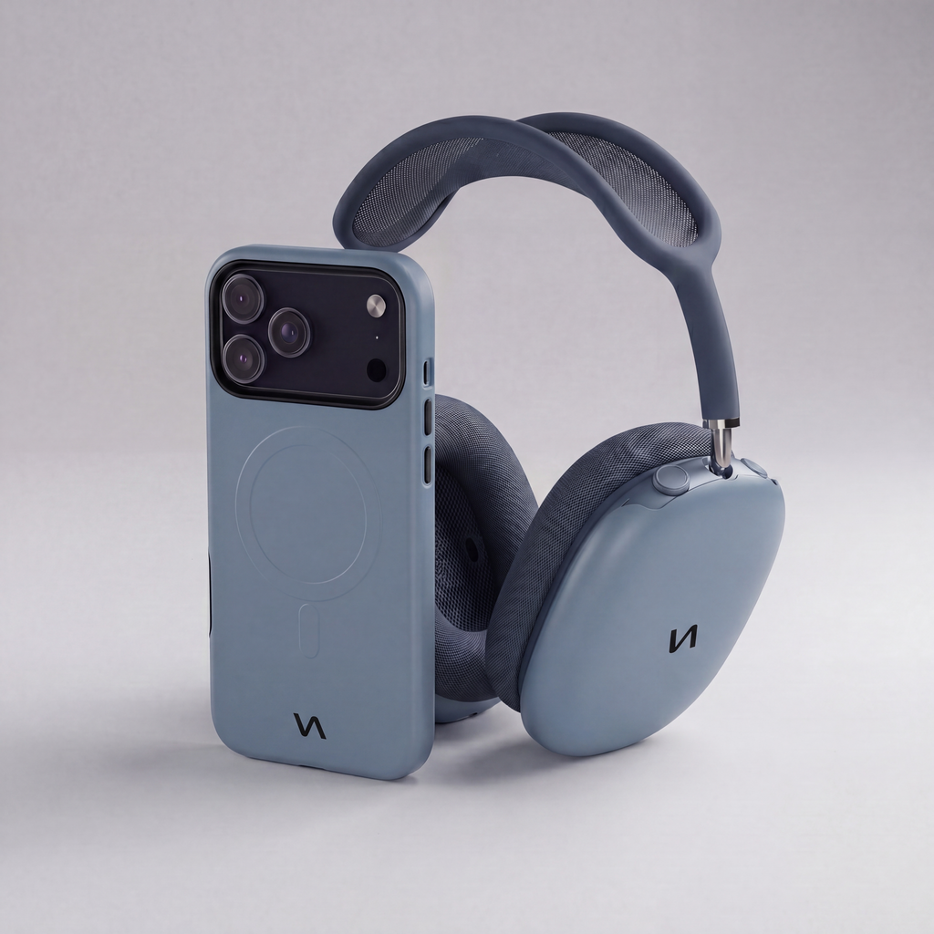 Steel Mist Bundle – MagSafe Case & AirPods Max Covers | VitaAurea