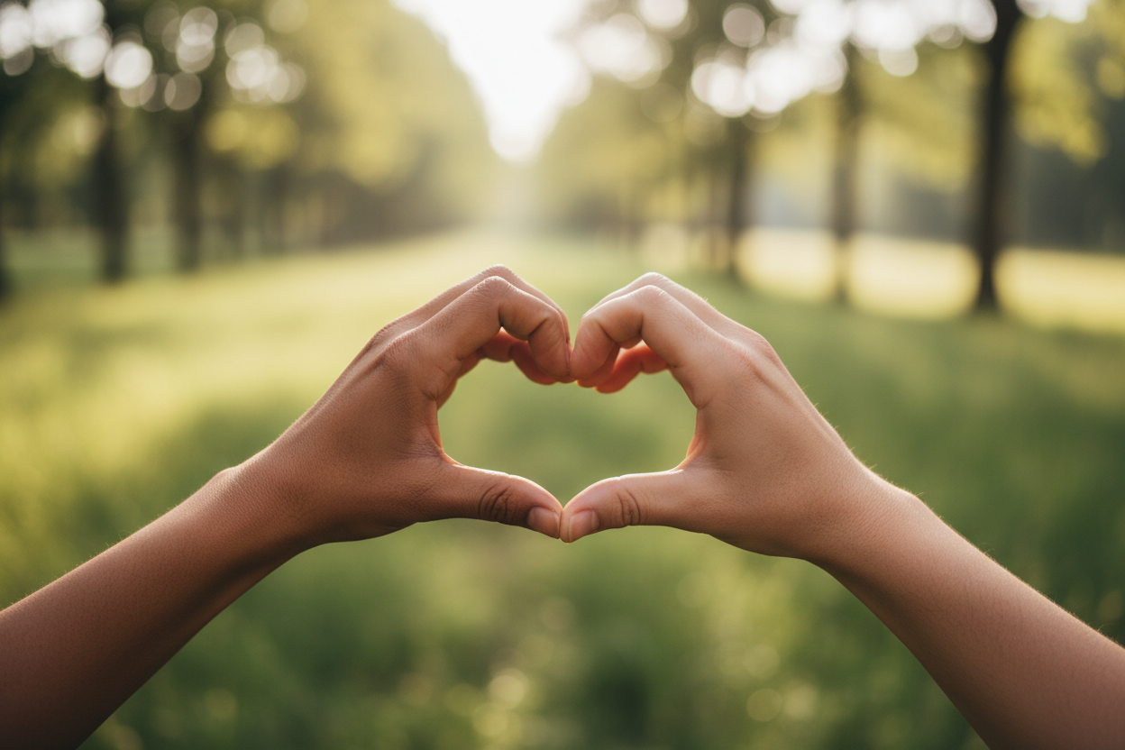 only the two hands in front